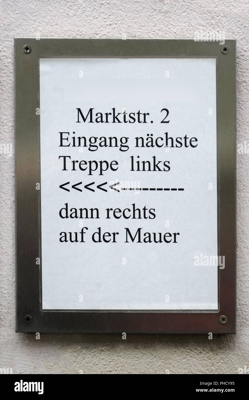 Le direzioni esatte Foto Stock