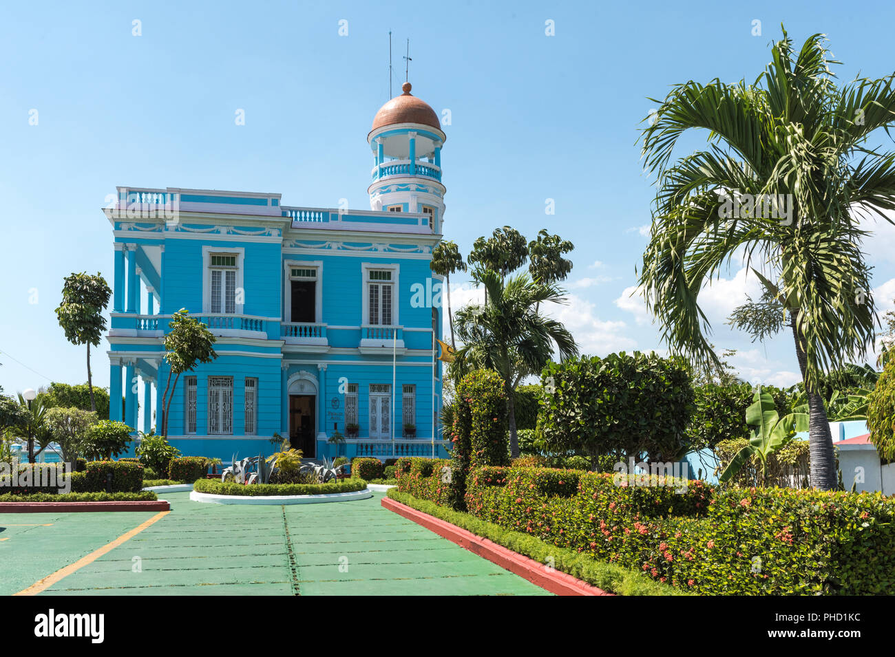 Hotel Palacio Azul è una delle dimore storiche che si è qualificata Cienfuegos Cuba come un centro per il Patrimonio Mondiale dell'UNESCO per urbano del centro storico. Foto Stock