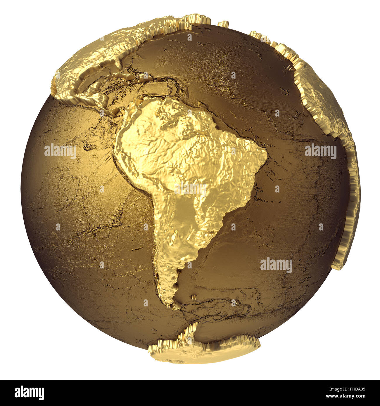 Globo oro America del Sud Foto Stock