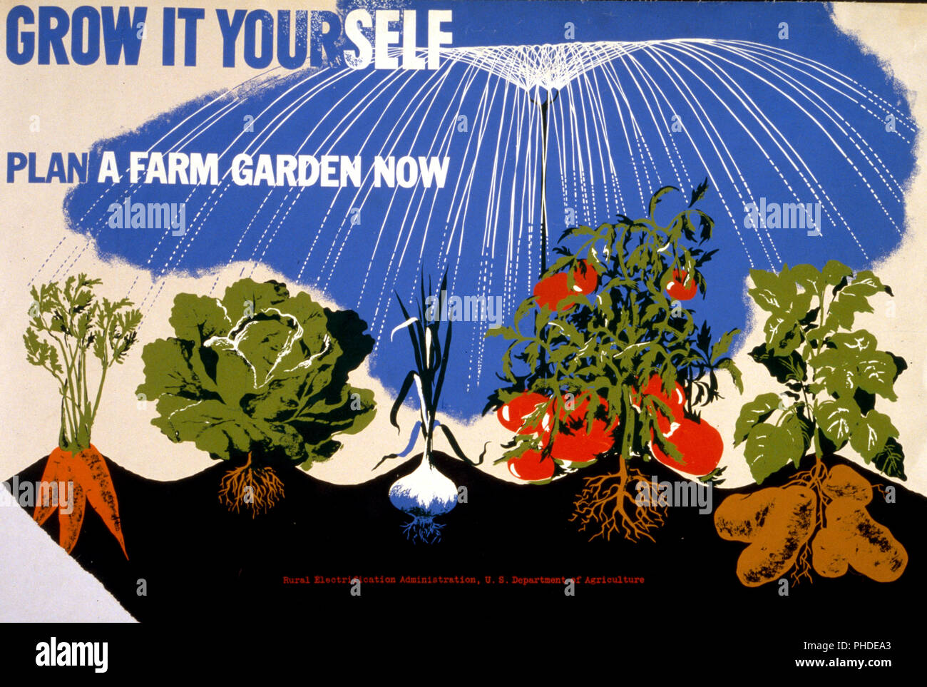 1940s poster di incoraggiare la coltivazione di un podere giardino Foto Stock
