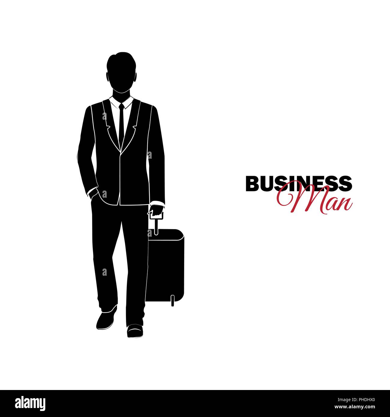 Imprenditore, Manager. Un uomo in un business suit. Imprenditore viene fornito con una valigia Illustrazione Vettoriale