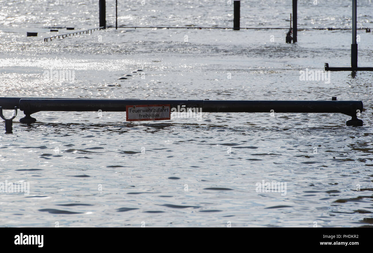 Storm surge St. Pauli mercato del pesce di Amburgo Foto Stock