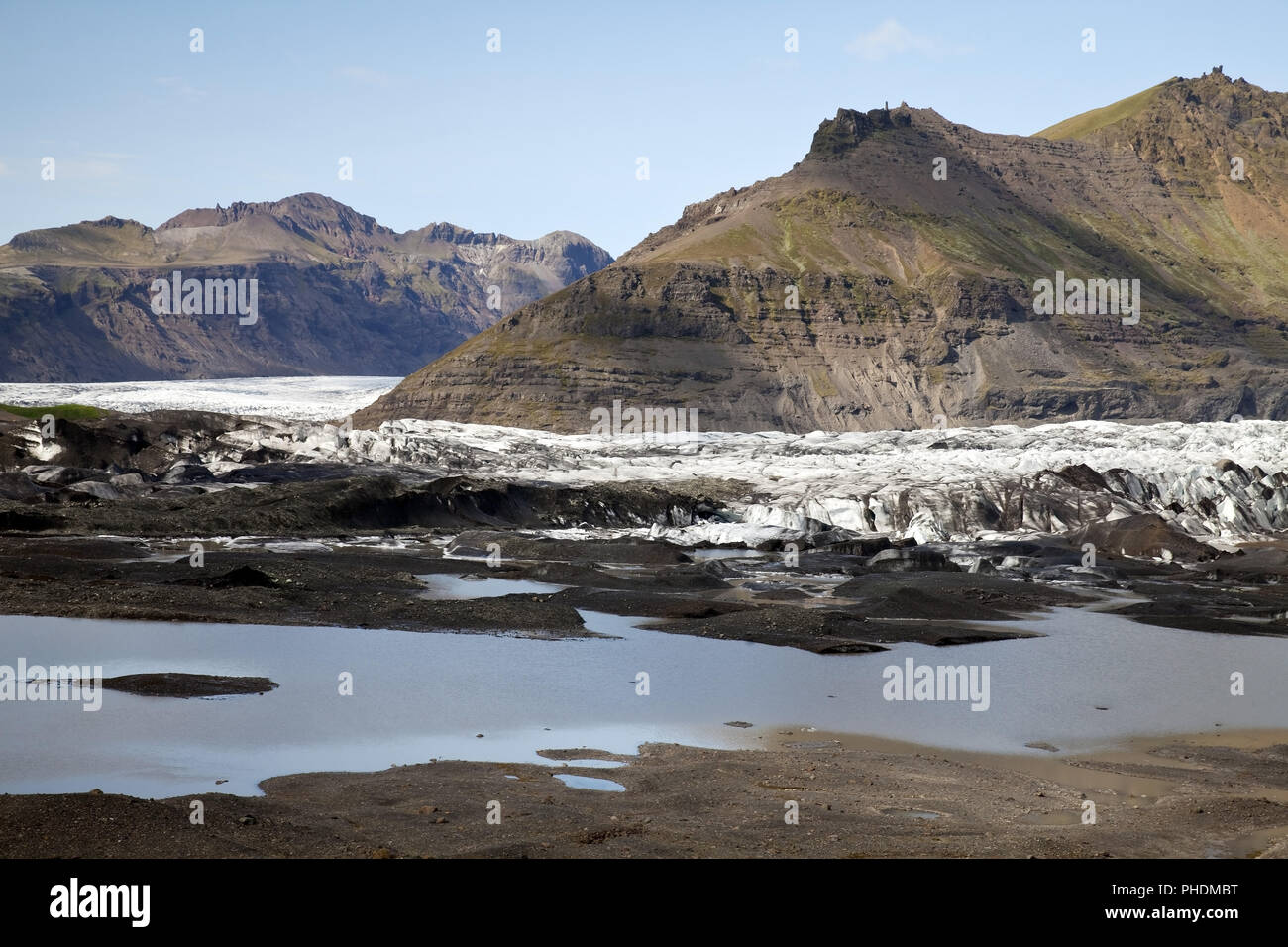 Il ghiacciaio in Svinafellsjoekull Vatnajoekull National Park, Est Islanda, Islanda, Europa Foto Stock