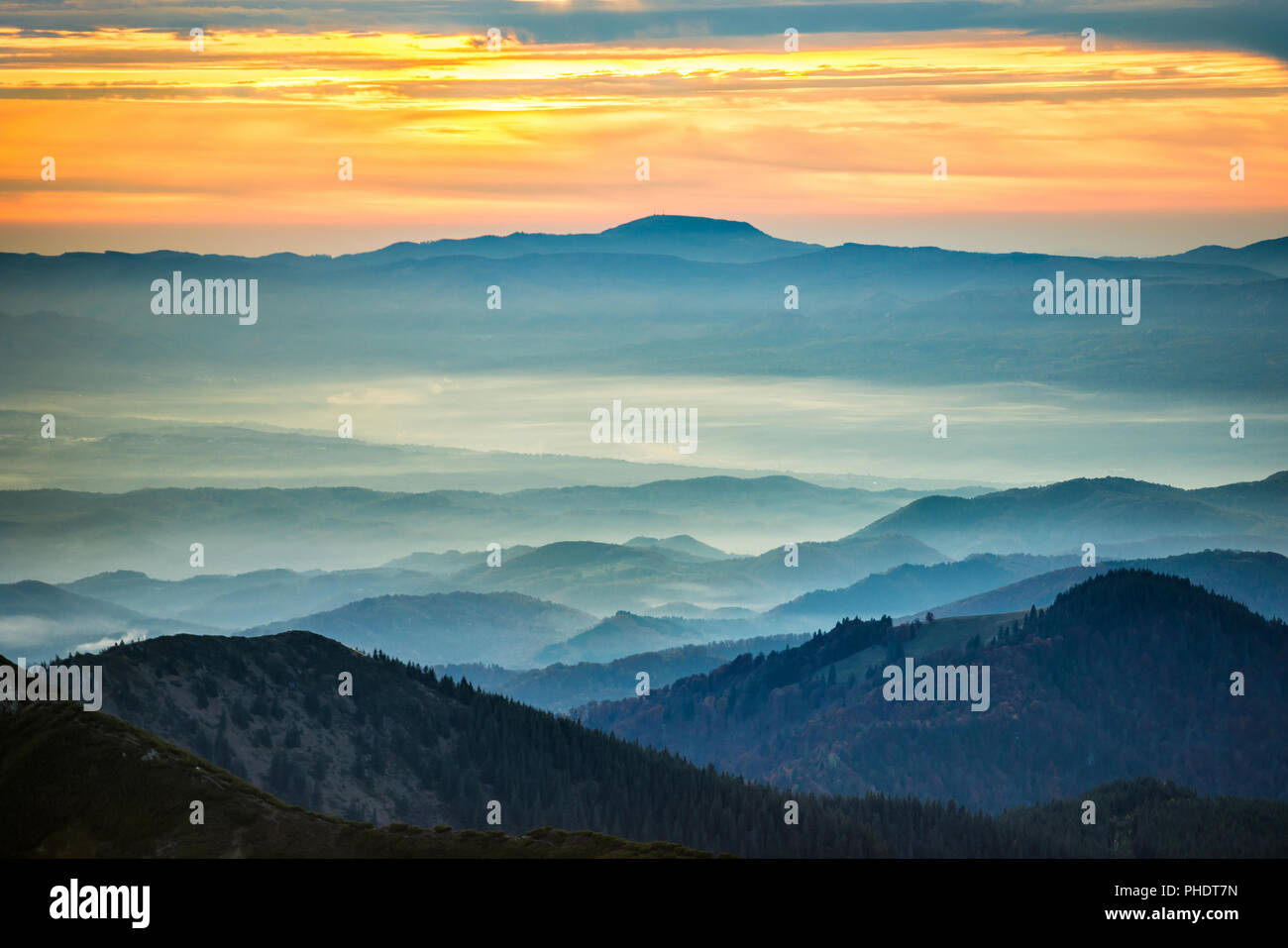 Blue Mountains e colline Foto Stock
