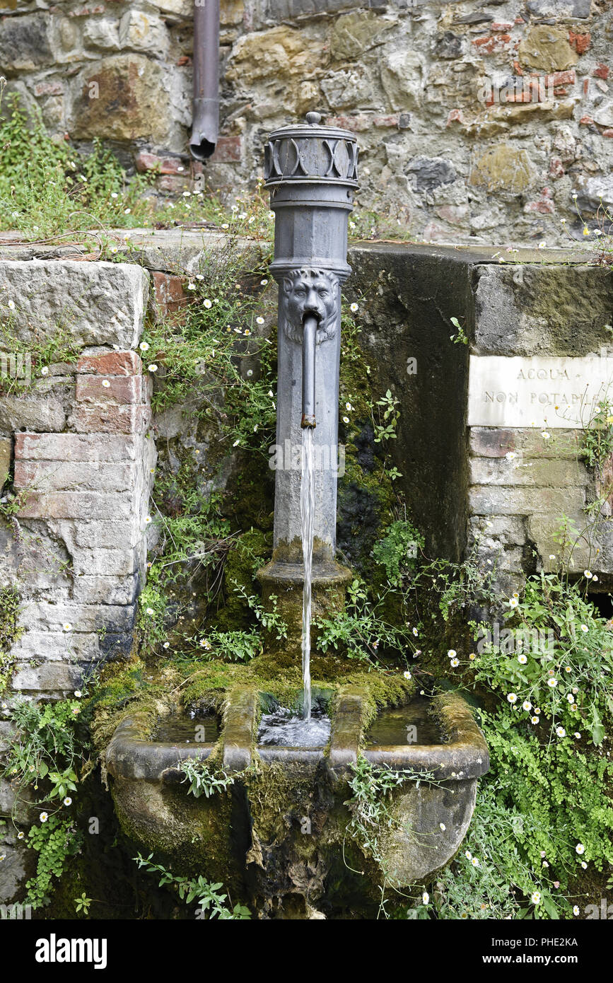 Fontana, Castelnuovo Magra, Liguria, Italia, Europa Foto Stock