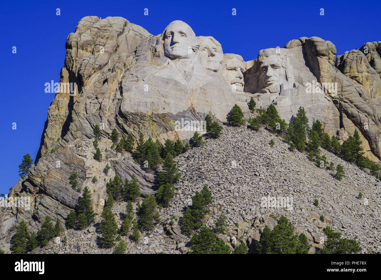 Scultura presidenziale a Mount Rushmore National Monument, il Dakota del Sud Foto Stock
