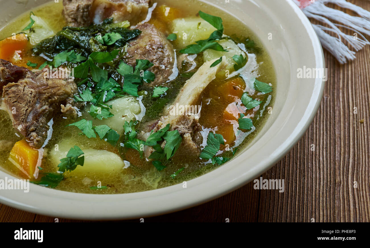 Il serbo agnello zuppa di verdure Foto Stock