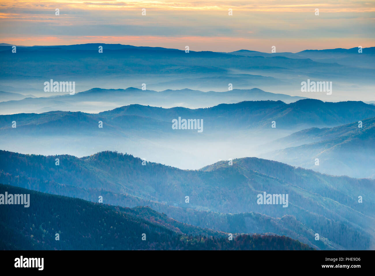 Blue Mountains e colline Foto Stock