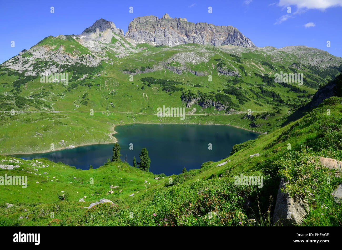 Alpi; Austria; Rote Wand; Formarinsee; Foto Stock
