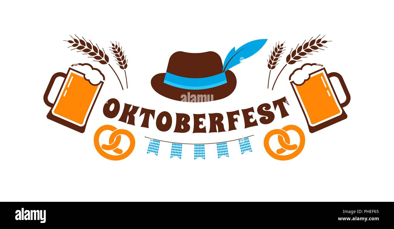 Oktoberfest flyer, banner. Festa della Birra logo, concept design Illustrazione Vettoriale