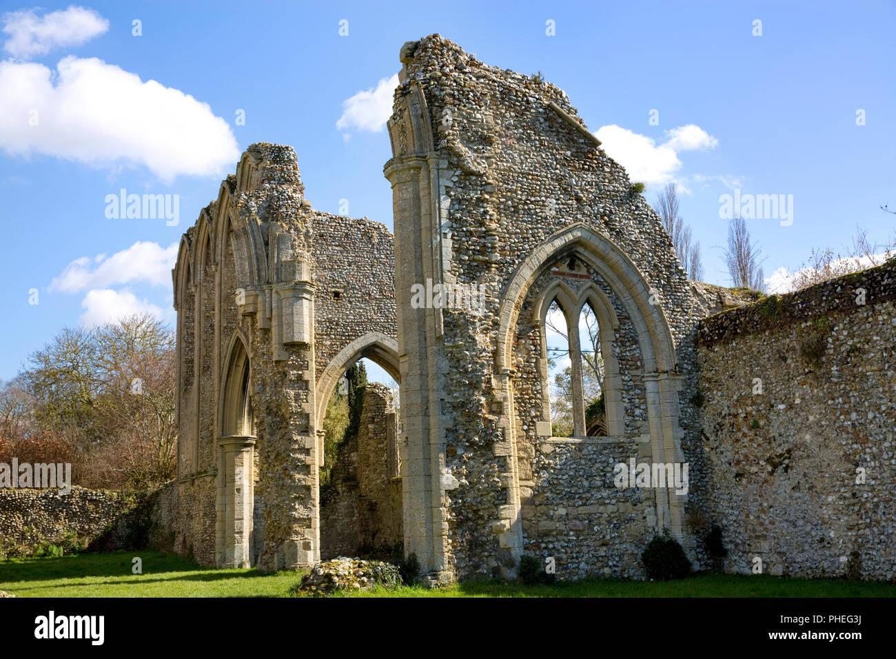 Le rovine del Creake Abbey, North Creake vicino a Fakenham, Norfolk, Regno Unito Foto Stock