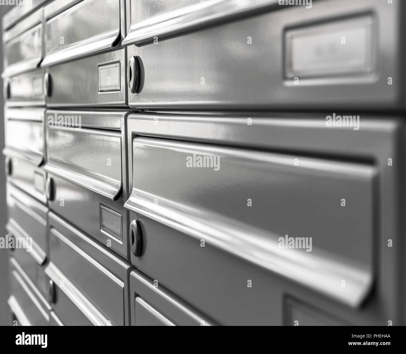 Close up nelle cassette delle lettere Foto Stock