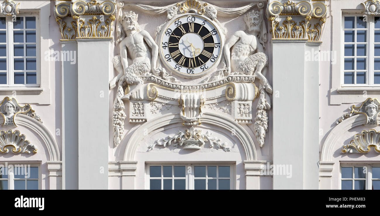 Ripristinato il municipio storico orologio, Bonn, Renania settentrionale-Vestfalia, Germania, Europa Foto Stock