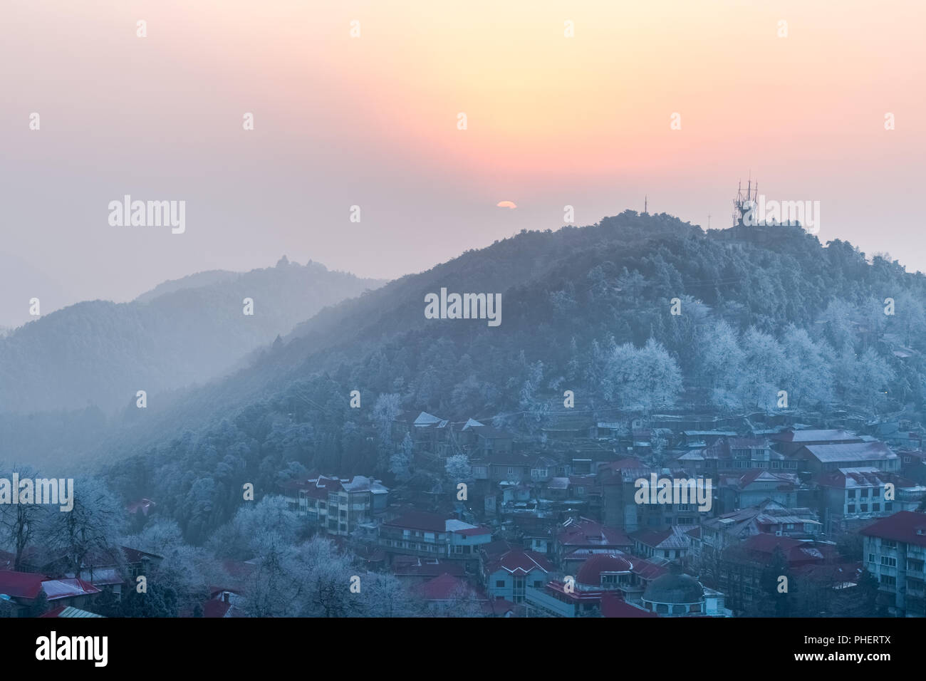 Monte lushan in sunset Foto Stock