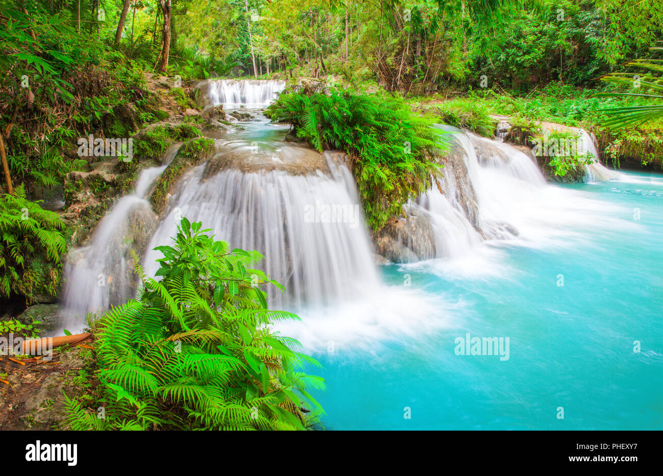 La cascata di isola di Siquijor. Filippine Foto Stock