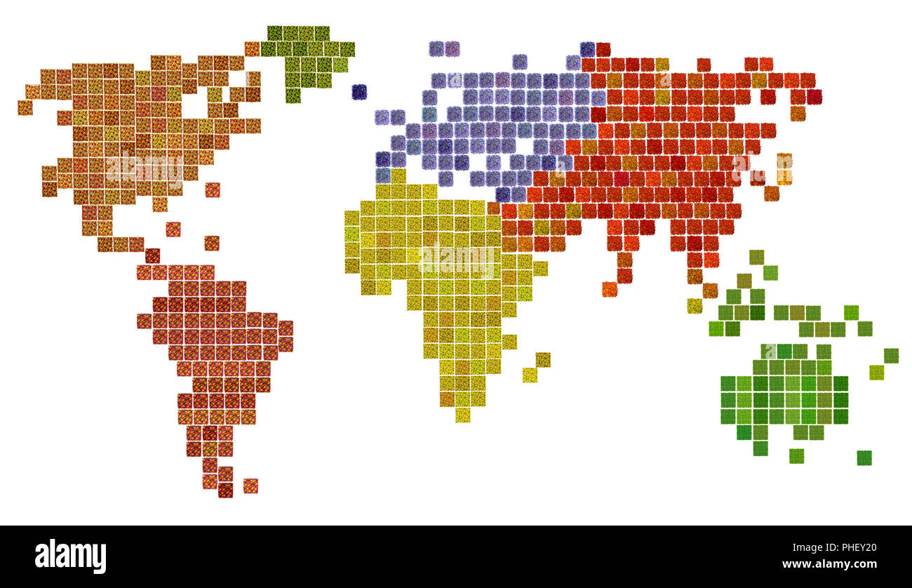 Pianeta Terra mappa dai fiori Foto Stock