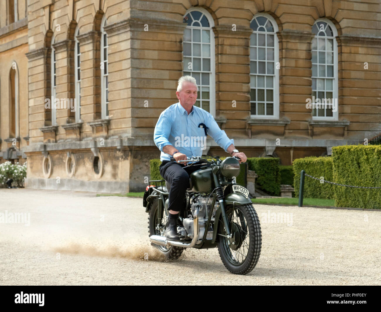 1962 Triumph TR6 moto, bici famoso cavalcato da Steve McQueen nel film La grande fuga. Salon Prenotazione 2018 presso il Palazzo di Blenheim Woodstock Regno Unito Foto Stock