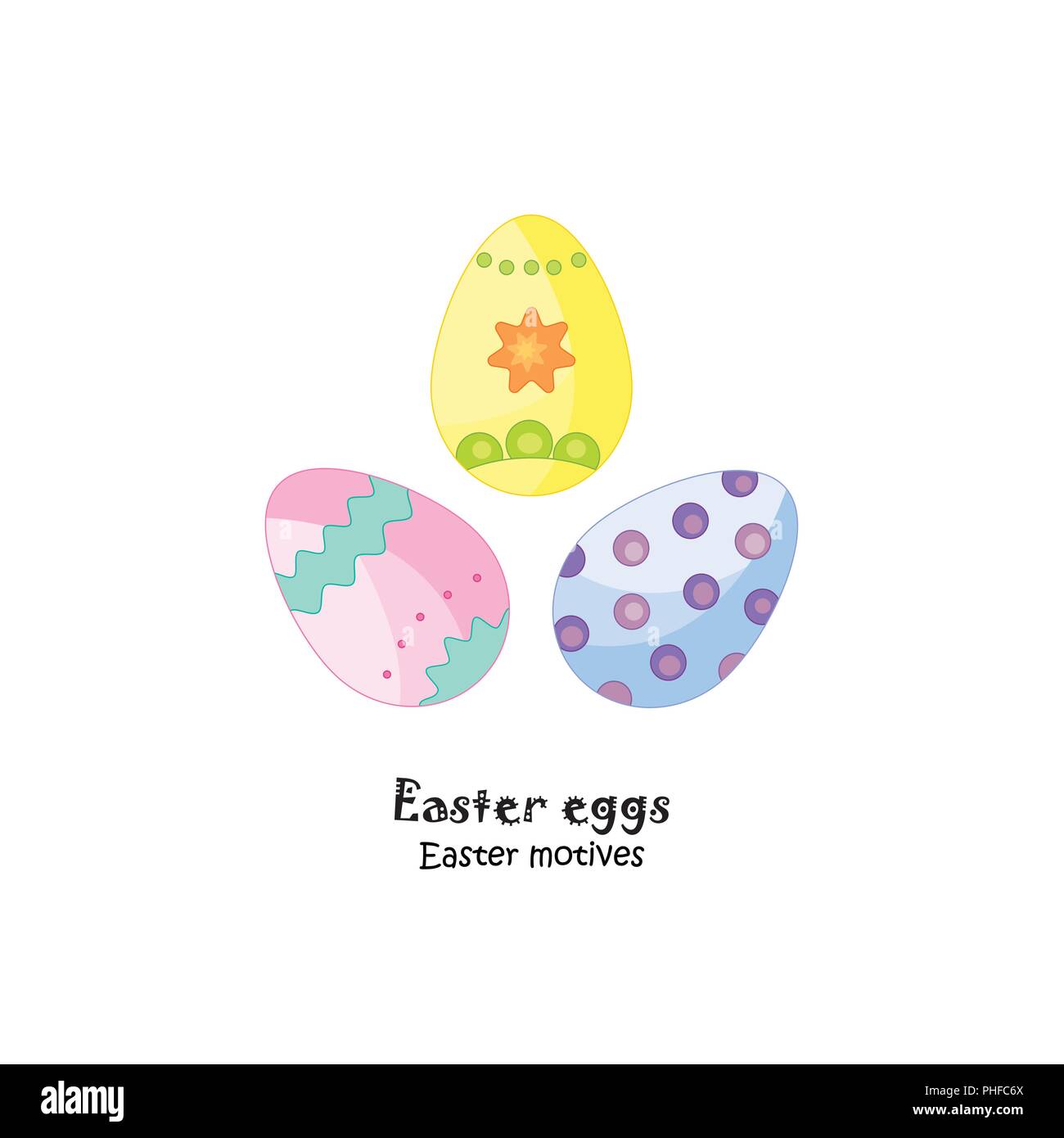 Colore illustrazione vettoriale. Le uova di pasqua su sfondo bianco Illustrazione Vettoriale