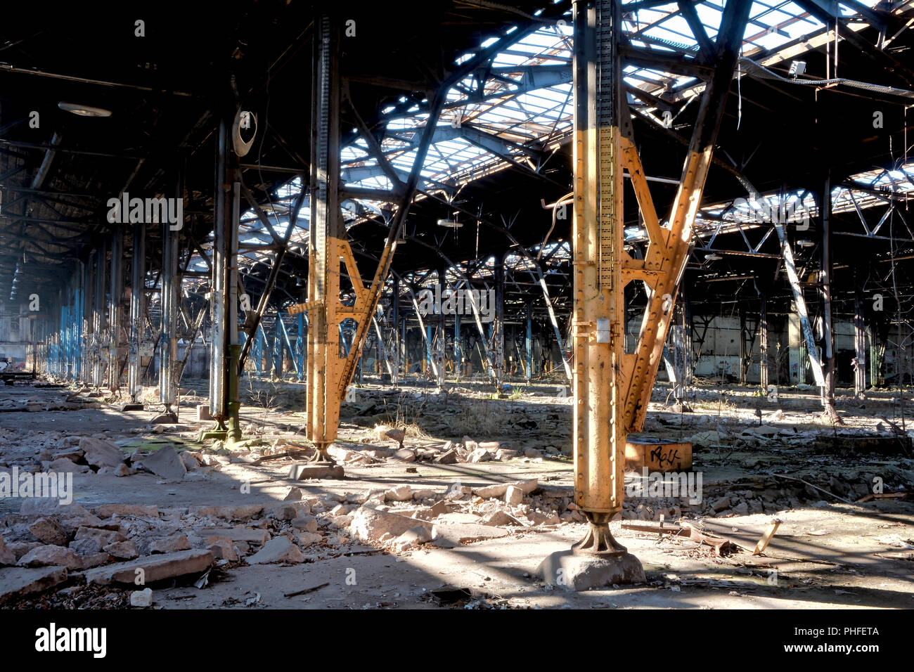 Fabbrica abbandonata in Magdeburg Foto Stock
