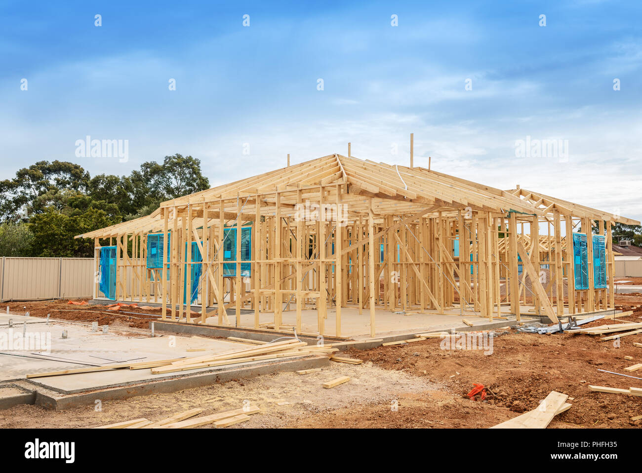 Sito in costruzione preparazione Foto Stock