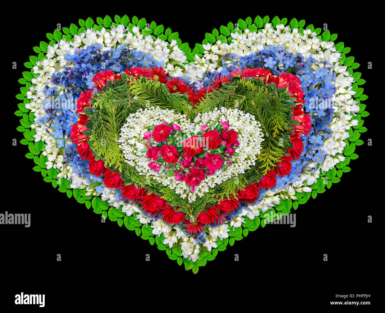 Lutto cuore floreale Foto Stock