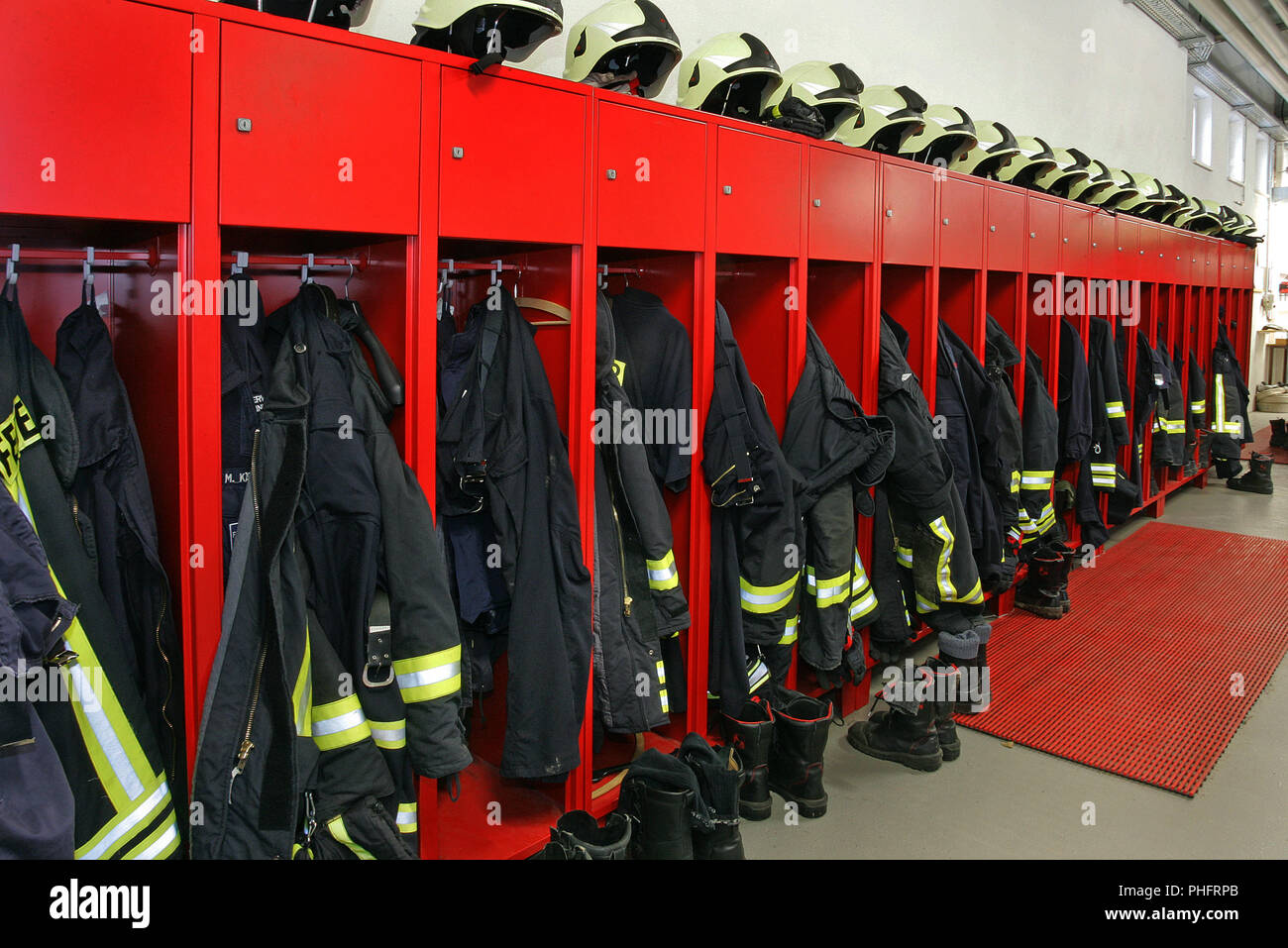 Vigili del fuoco uniforme Foto Stock