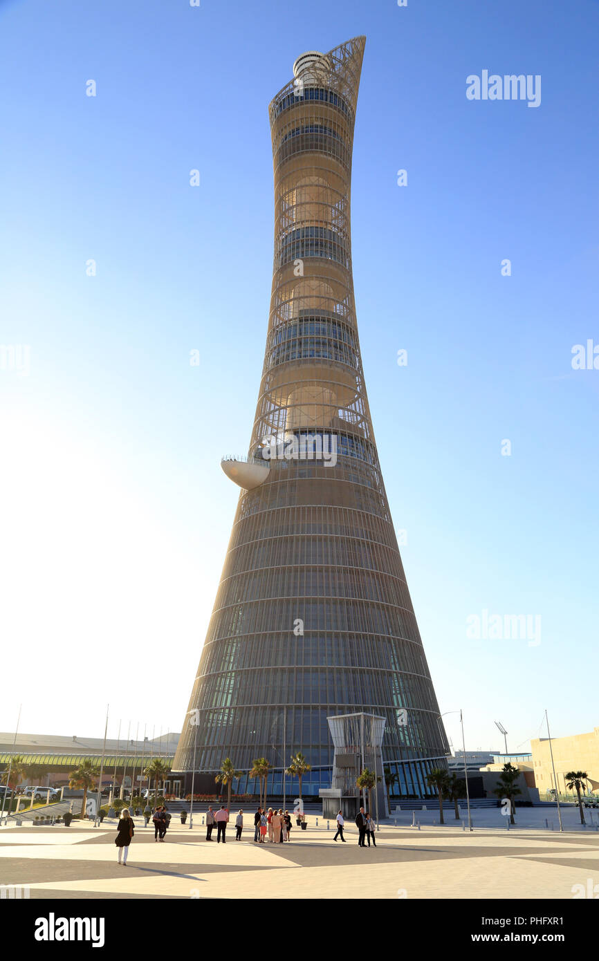 Il Qatar, aspirano torre nel capitale Doha Foto Stock