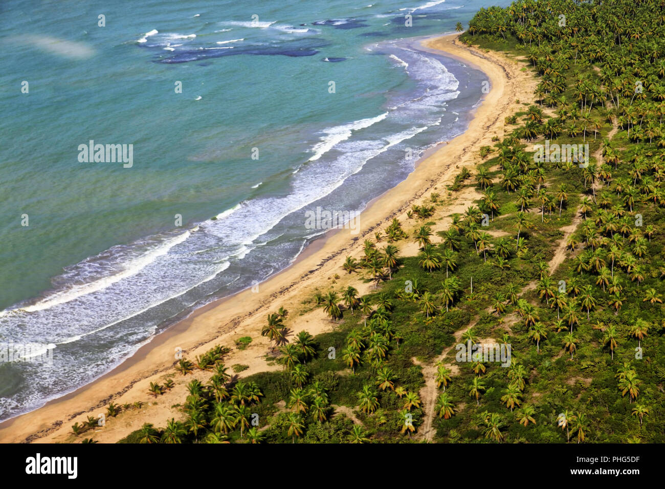 Vista aerea della costa della Repubblica Dominicana Foto Stock