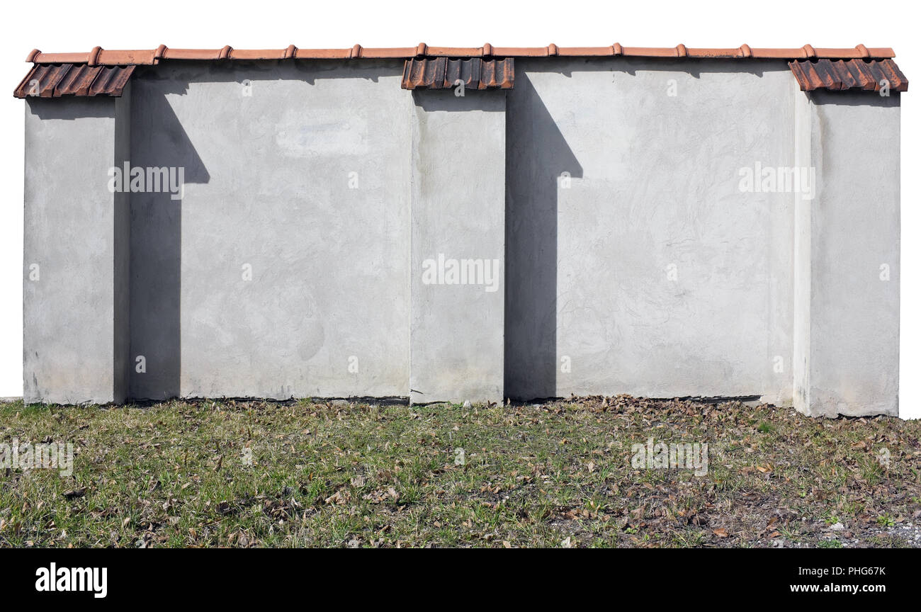 Mattone muro intonacato frammento isolato Foto Stock
