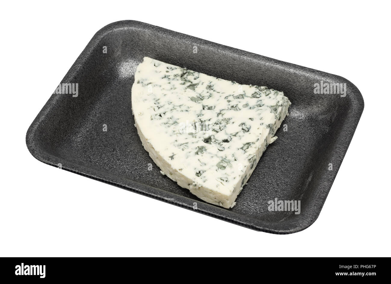 Pezzo di formaggio con la muffa blu Foto Stock