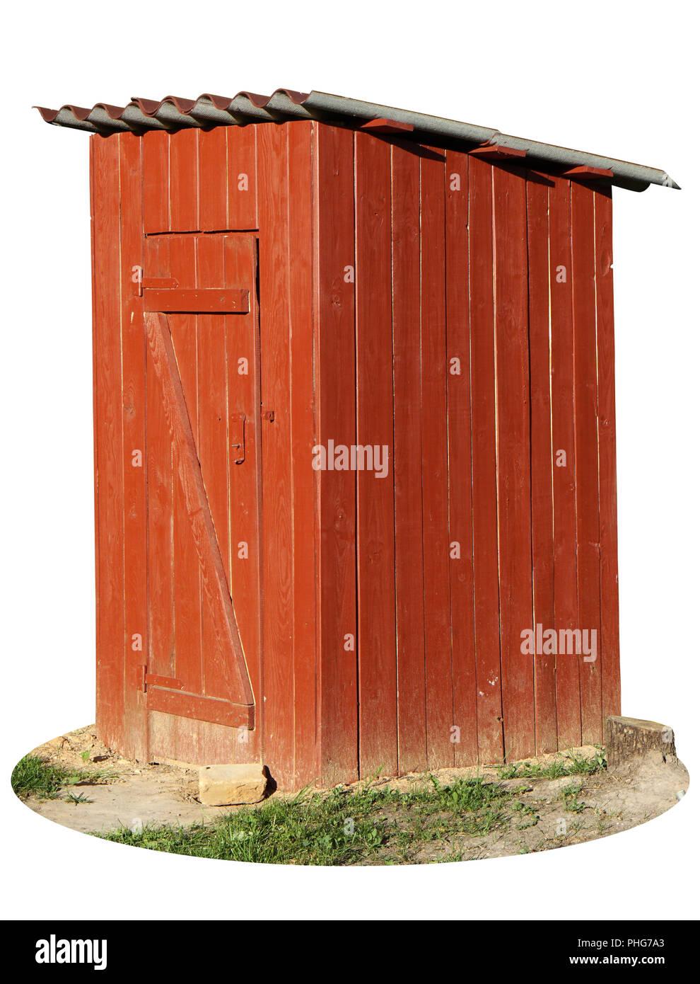 Il legno rurale wc isolato Foto Stock