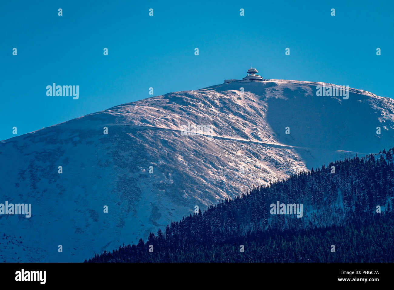 Sniezka picco in Karkonosz Foto Stock