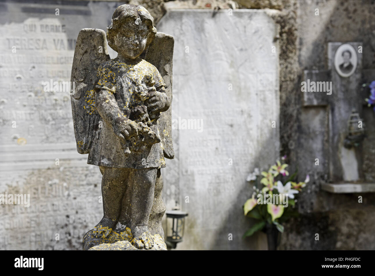 Figura di angelo, cimitero, Toscana, Italia, Europa Foto Stock