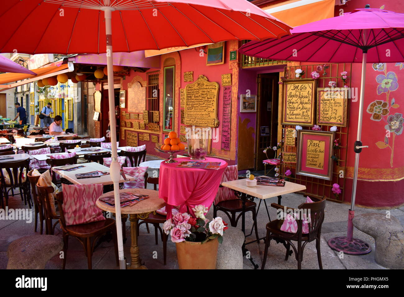 Colorato bar, Palma di Mallorca, Spagna Foto Stock