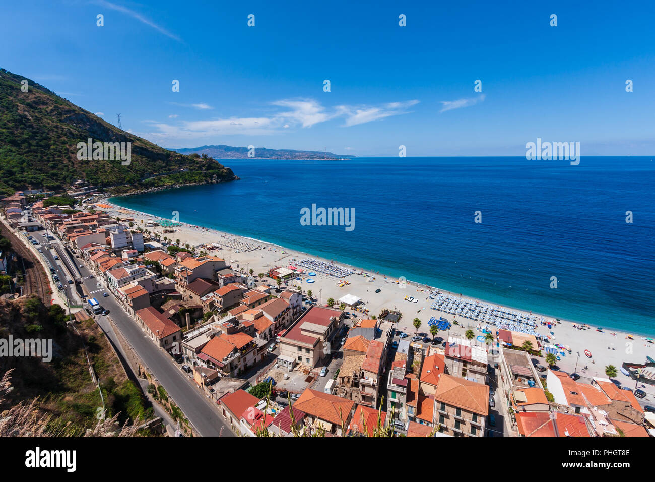 La città di Scilla, Calabria, Italia Foto Stock