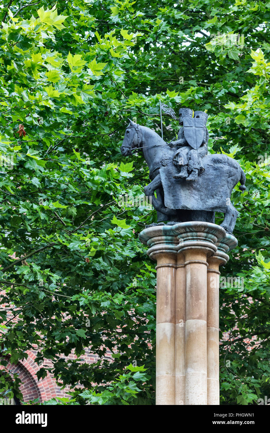 Cavalieri Templari statua, Tempio Chiesa cortile, London, England, Regno Unito Foto Stock