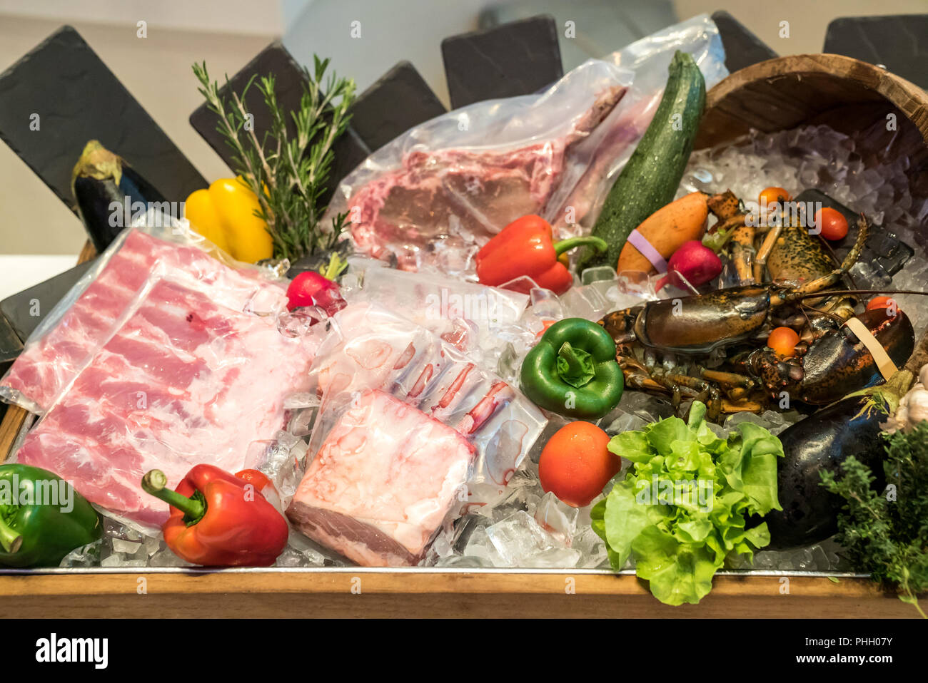 Fresh Surf and Turf Foto Stock