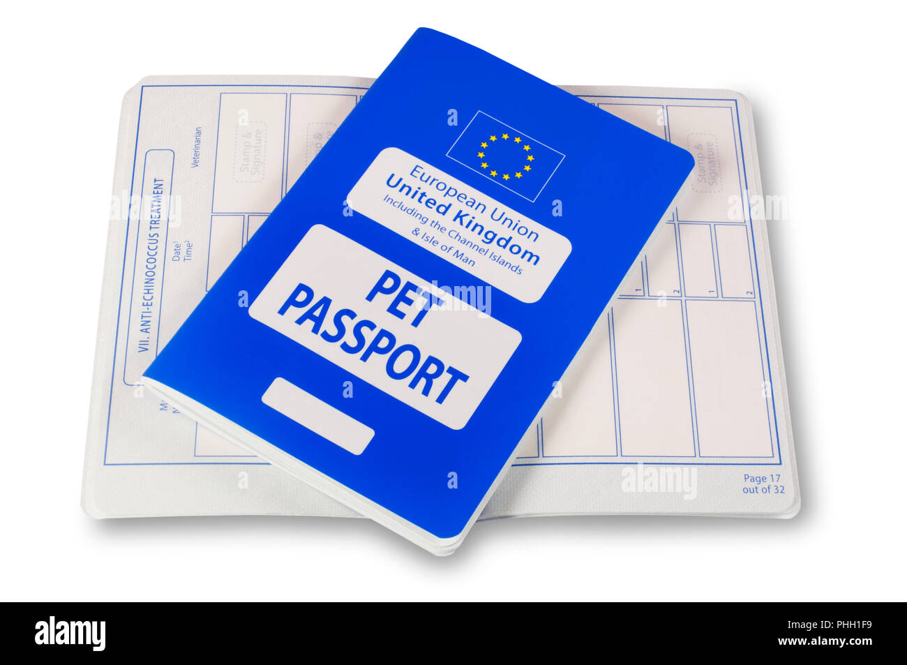 Studio shot di un Europeo Passaporto isolato su bianco - Giovanni Gollop Foto Stock