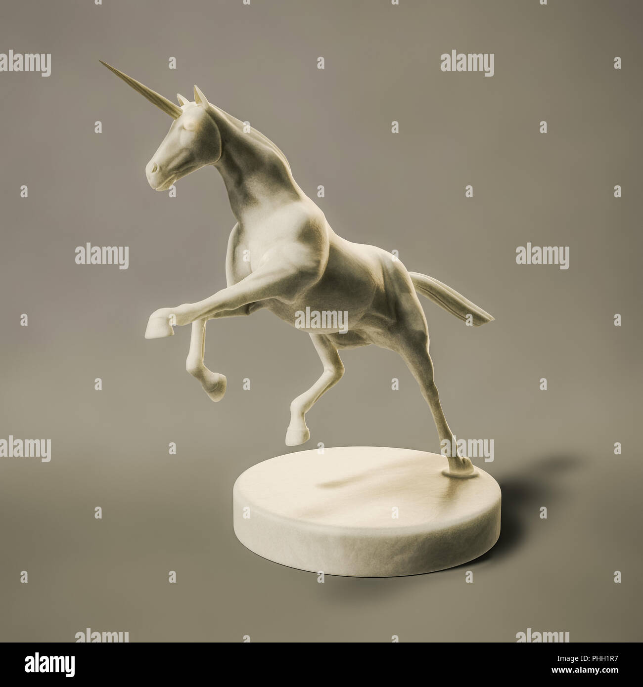 Un bellissimo marmo unicorn figura Foto Stock