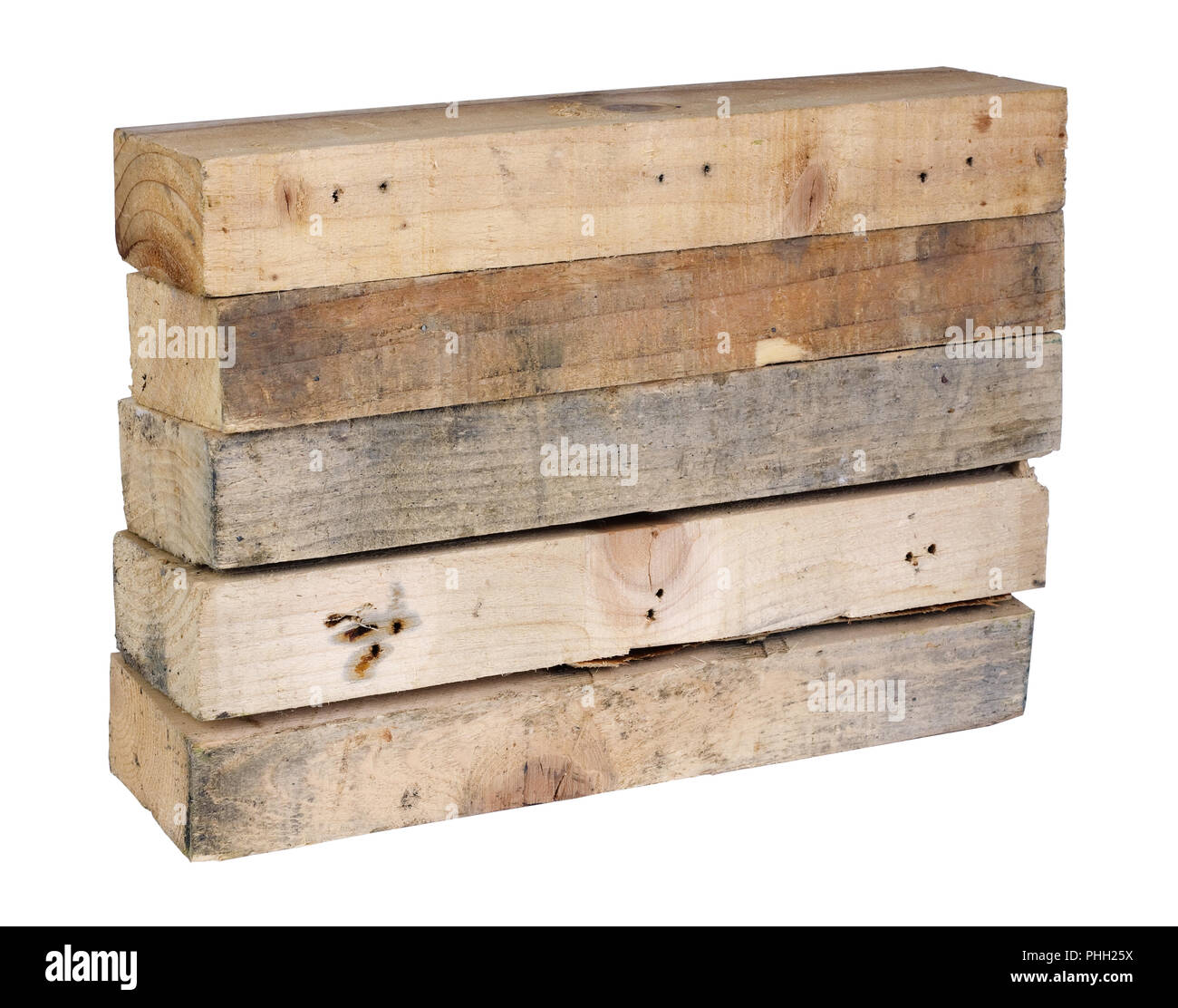 Cinque rettangolare di legno whetstones pino Foto Stock