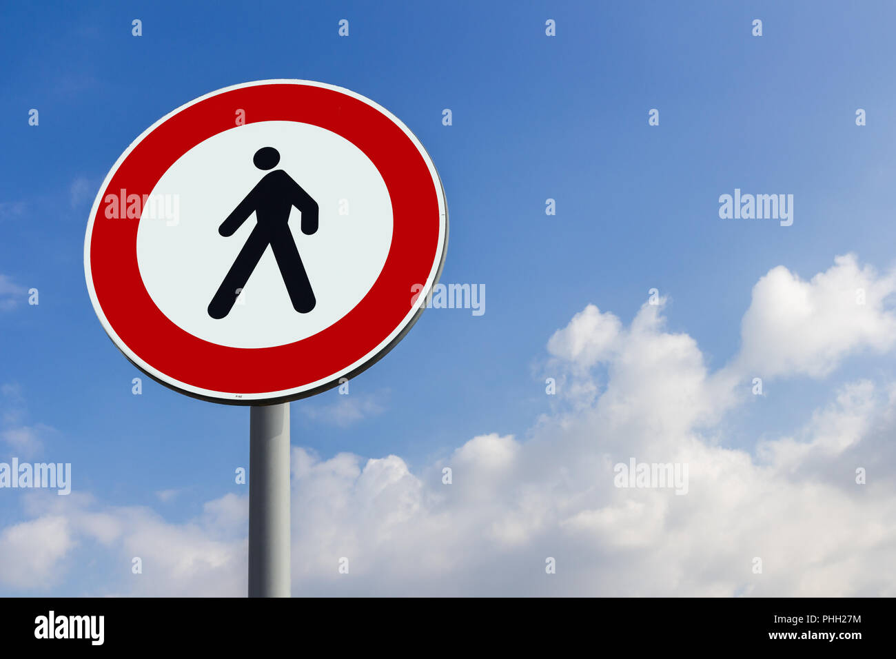 No attraversamento pedonale segno Foto Stock