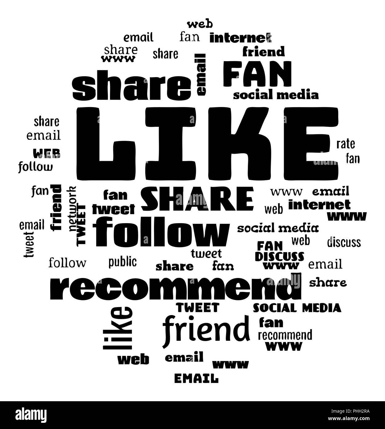 Social network tag cloud Foto Stock