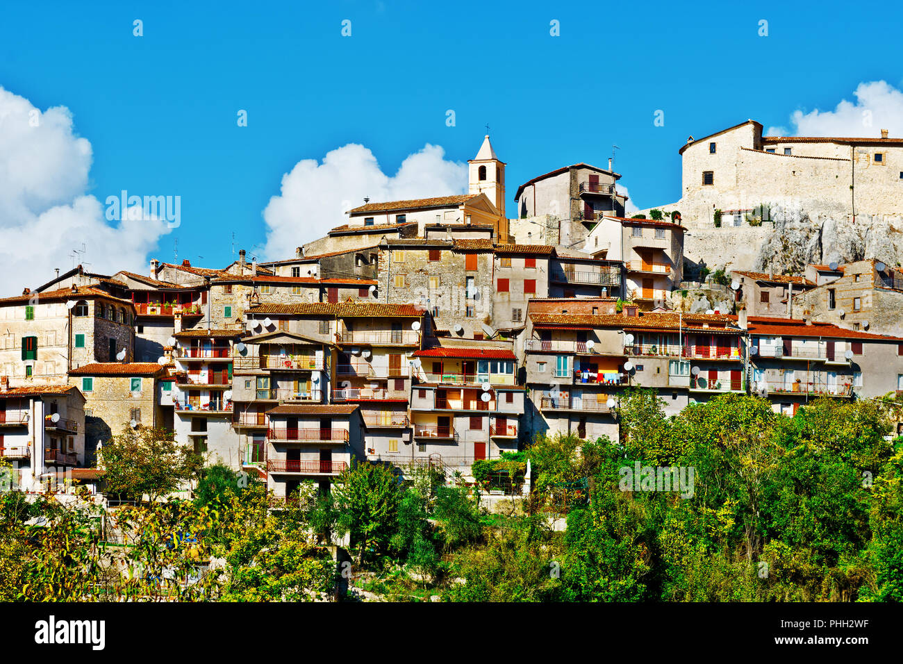 Antenne paraboliche per la ricezione satellitare Foto Stock