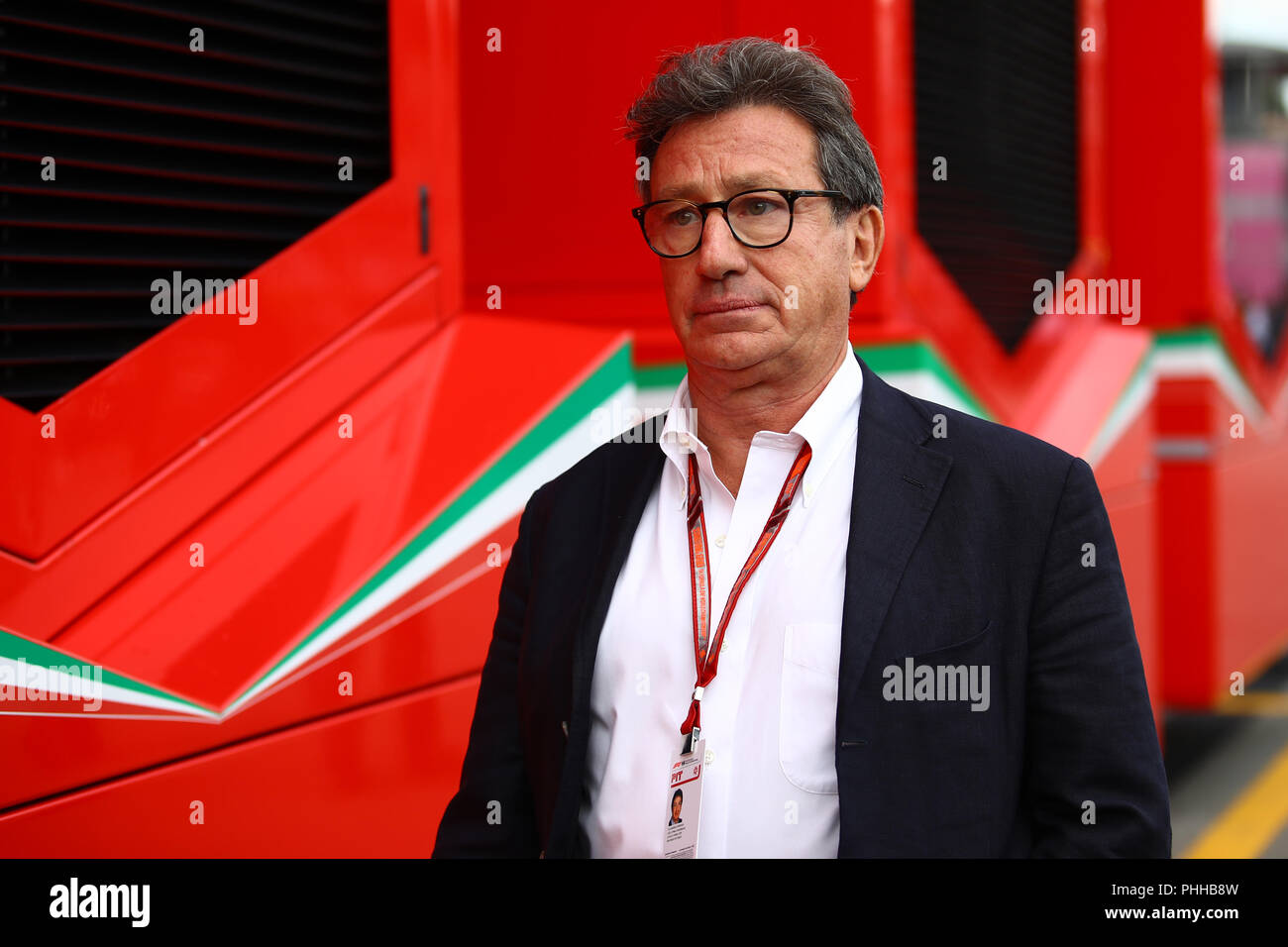 Monza, Italia. 1 Settembre, 2018. Louis Carey Camilleri amministratore delegato della Ferrari nel paddock durante il Gran Premio di Formula Uno di credito Italia: Marco Canoniero/Alamy Live News Foto Stock