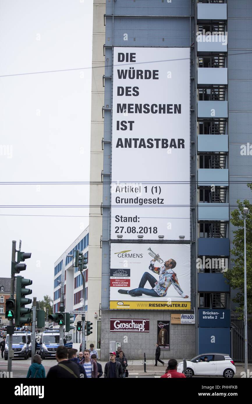 Chemnitz, in Sassonia, Germania. 1 Sep, 2018. XXXX Credito: Jannis Grosse/ZUMA filo/Alamy Live News Foto Stock