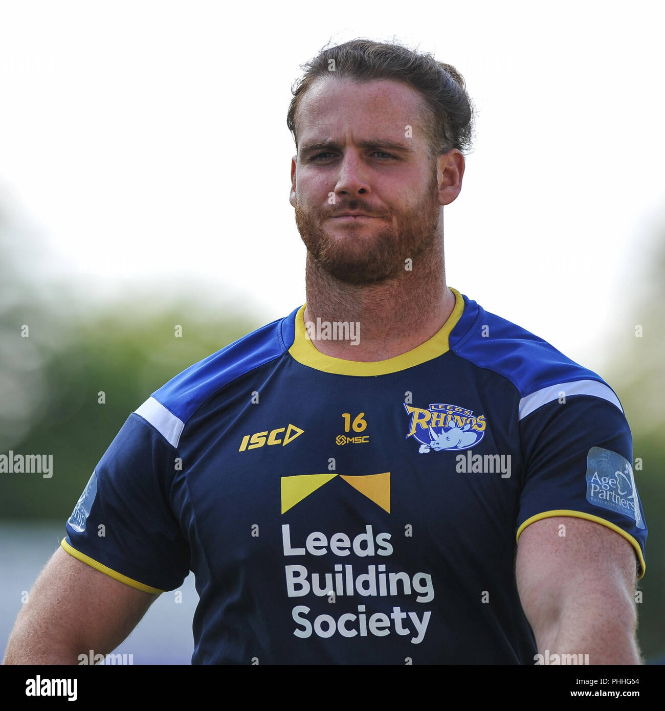 Emerald Headingley Stadium, Leeds, Regno Unito. 1 settembre 2018. Rugby League Super 8's qualificatori Rugby League tra Leeds Rhinos vs Hull Kingston Rovers; Leeds rinoceronti Anthony Mullally. Dean Williams Foto Stock