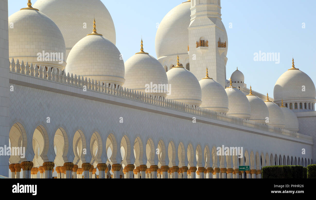 Abu Dhabi Sheikh Zayed Grande Moschea, dettagli Foto Stock