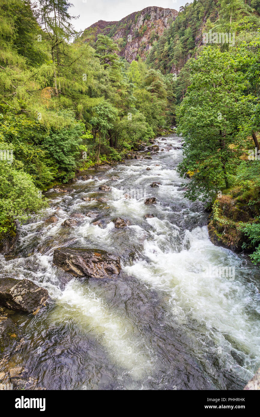 Fiume Glaslyn Smowdonia NP, Wales, Regno Unito Foto Stock
