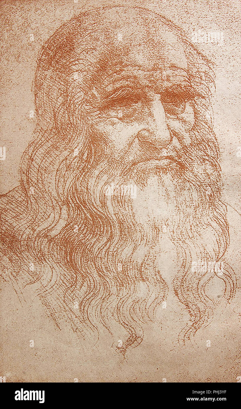 Ritratto di Leonardo Da Vinci Foto Stock