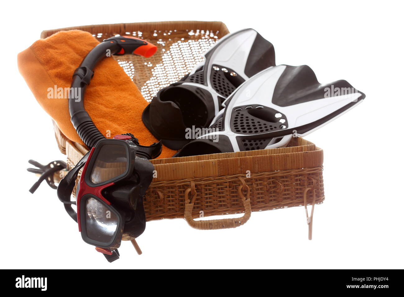 Bagagli per vacanze in spiaggia Foto Stock